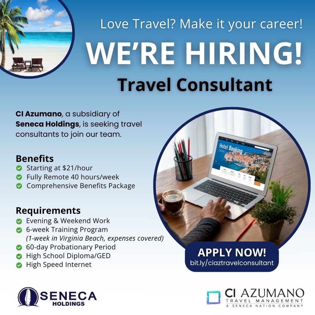 CI Azumano hiring a travel consultant position. No prior experience necessary as training will be provided.