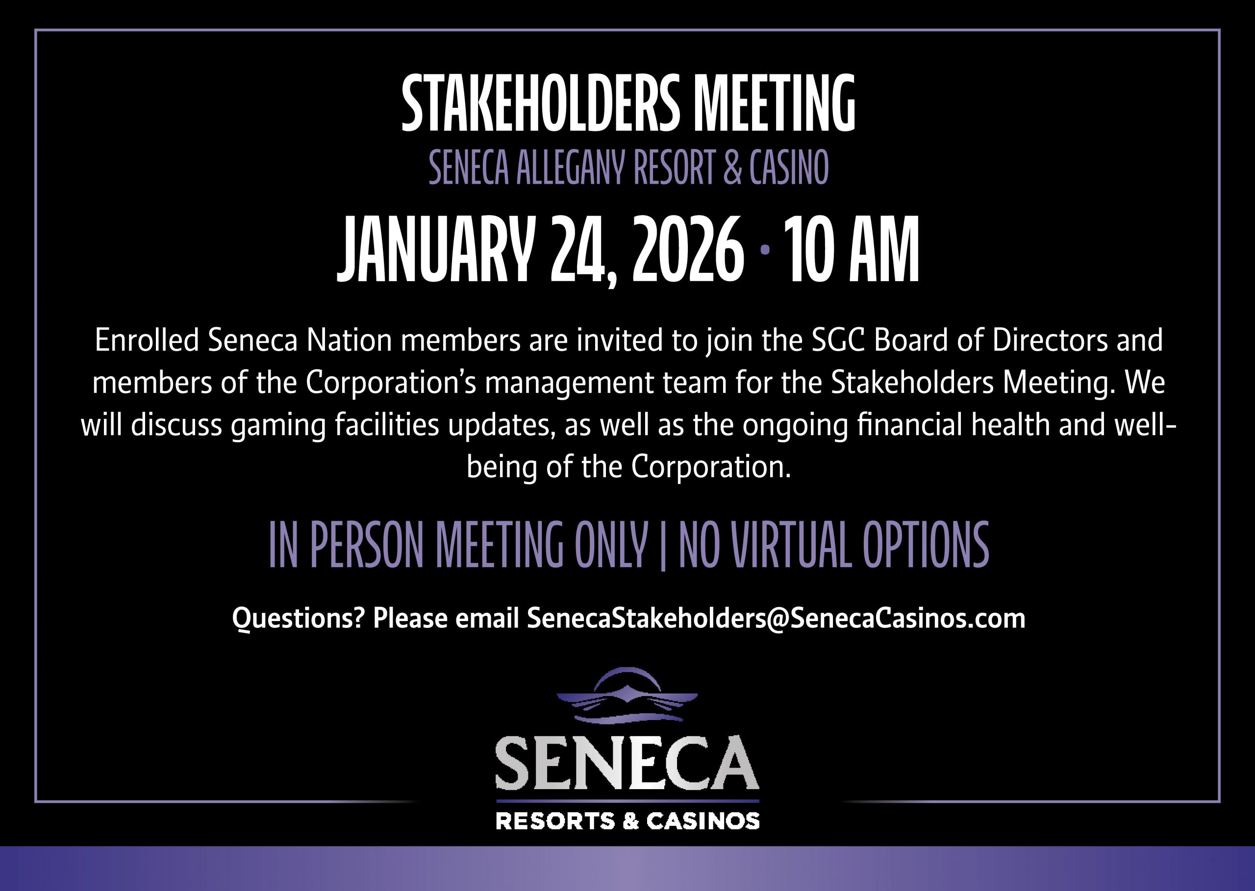 sgc stakeholders meeting on january 24, 2026