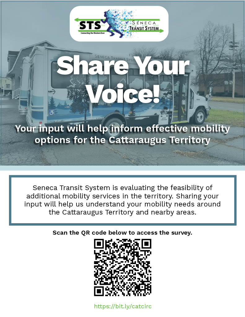 Seneca Transit System Circulator Route Survey flyer 