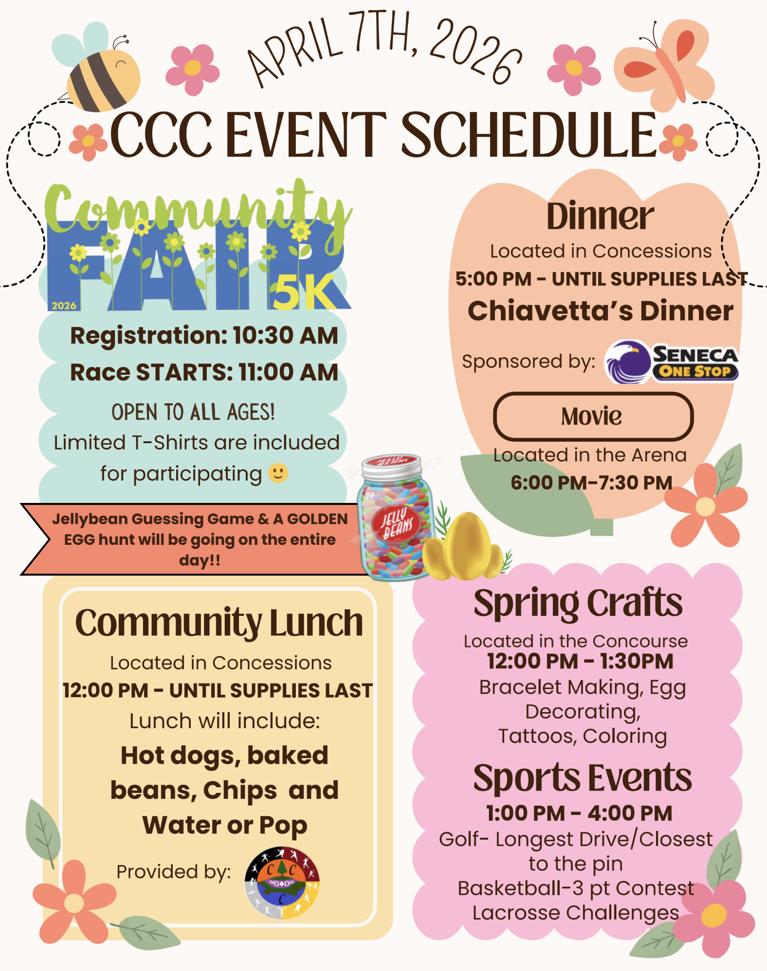 Event Schedule at the Cattaraugus Community Center for Community Fair 2026