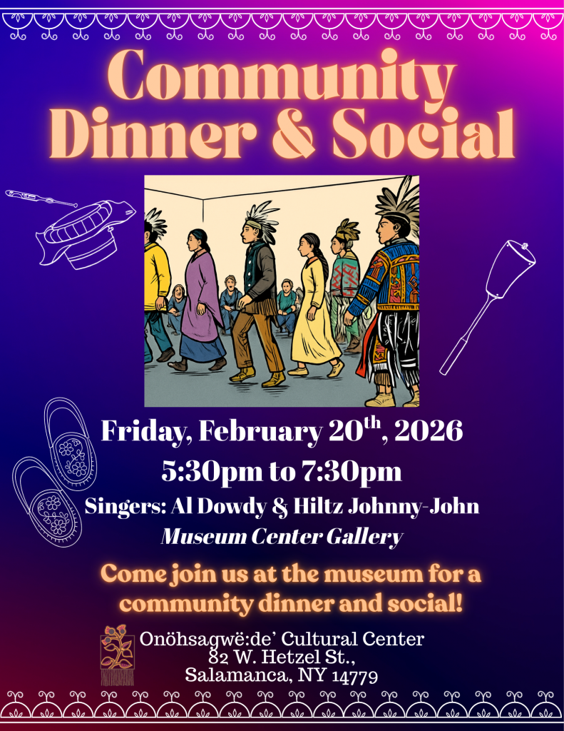 Community Dinner and social at the museum on Friday, February 20, 2026 from 5:30-7:30pm.