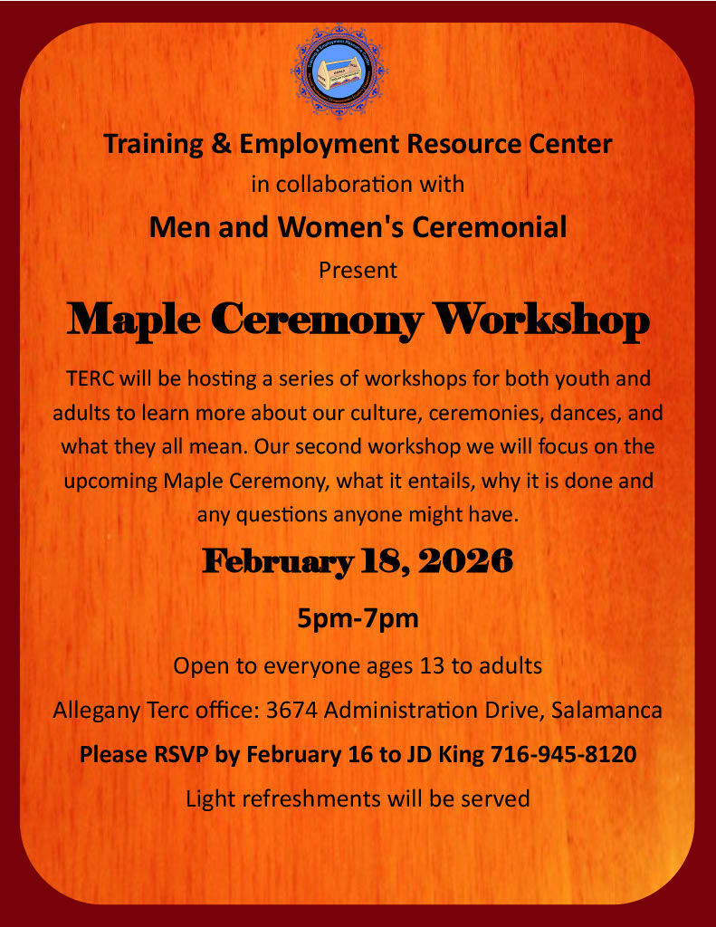 Maple Ceremony Workshop on February 18.