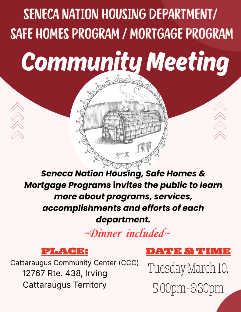 seneca nation housing department and safe homes program community meeting