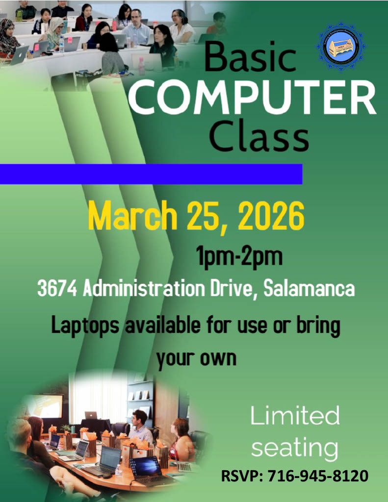 TERC Basic Computer Class on March 25, 2026 from 1-2pm