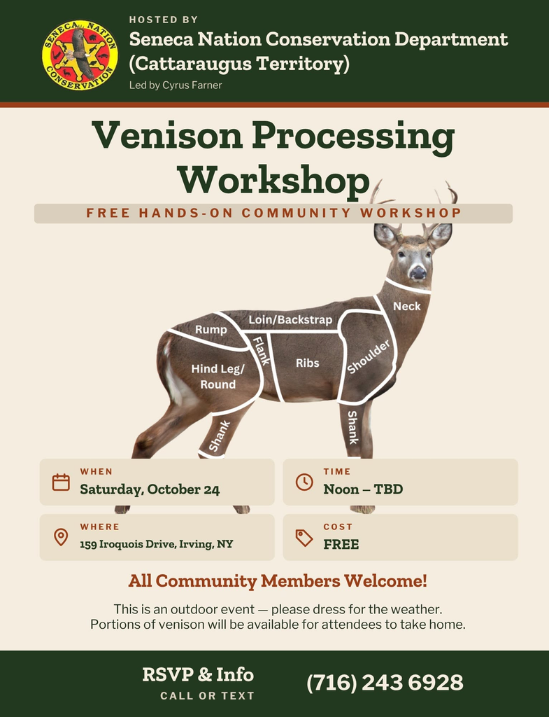 Venison processing workshop hosted by Seneca Nation conservation