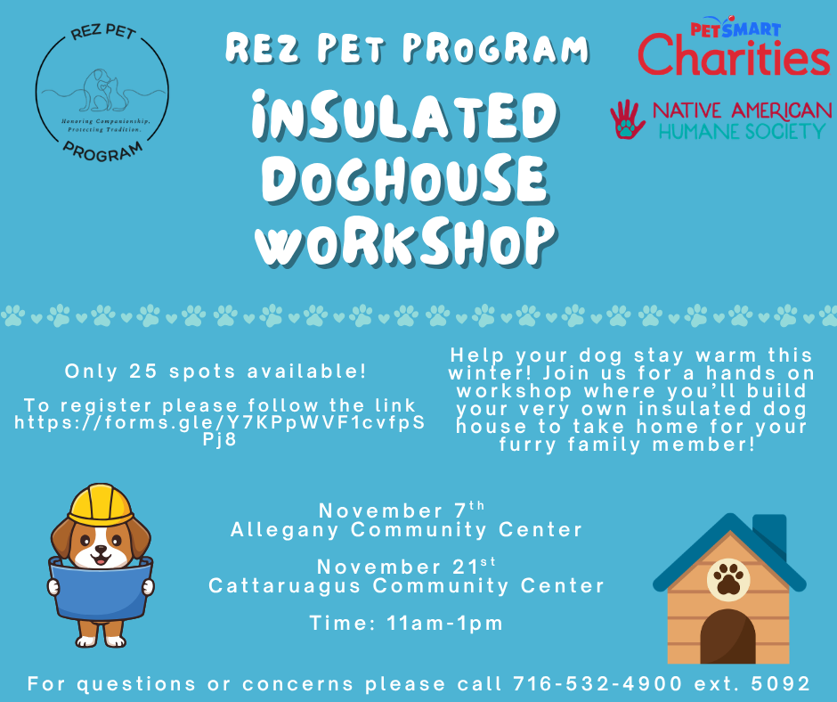 Insulated doghouse workshop through the Rez Pet program at the Seneca Nation