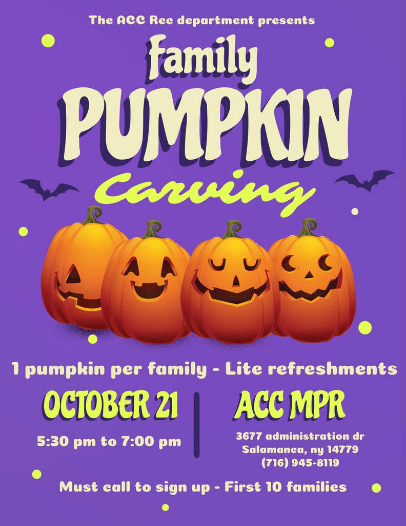 Family Pumpkin Carving event at the Allegany Community Center in Salamanca, NY